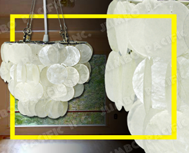 Nautural white chips for capiz chandelier