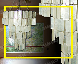 Rectangle Capiz Chips desing to chandelier