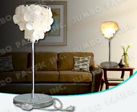 Natural White Color Capiz design for table lamp shade